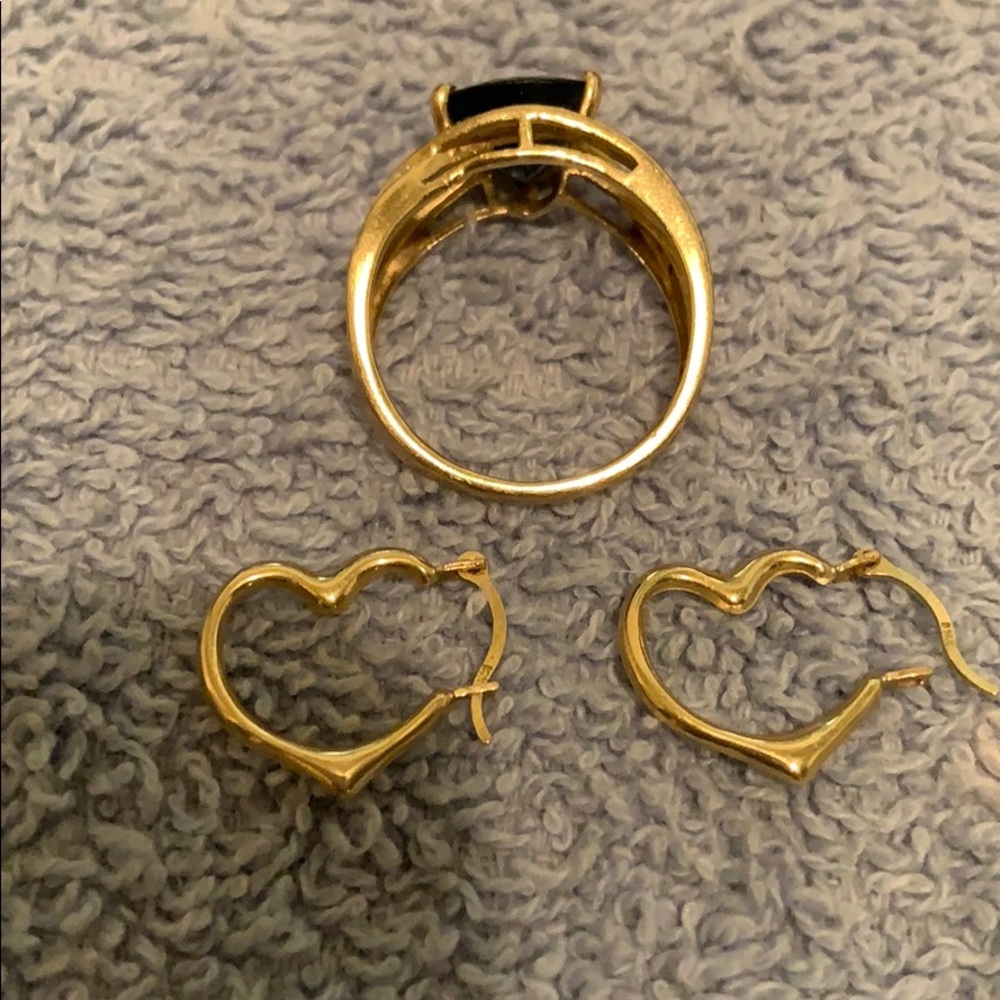 Tiny 14k heart hoops